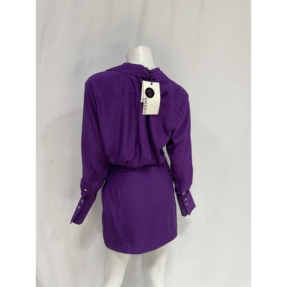 Gauge81 'Naha' Purple Charmeuse Short Dress Size S - NWT - Picture 3 of 5